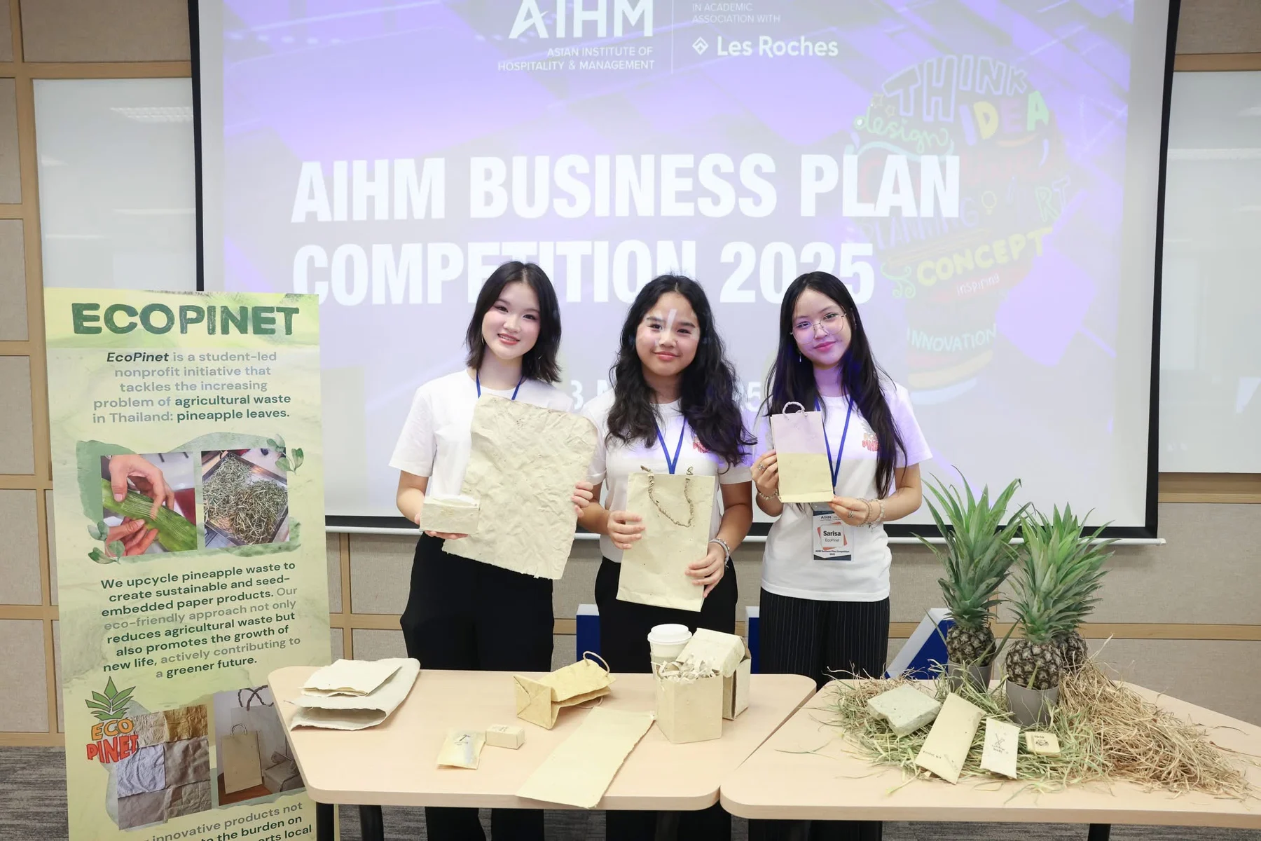 EcoPinet team presenting the award-winning sustainable packaging venture